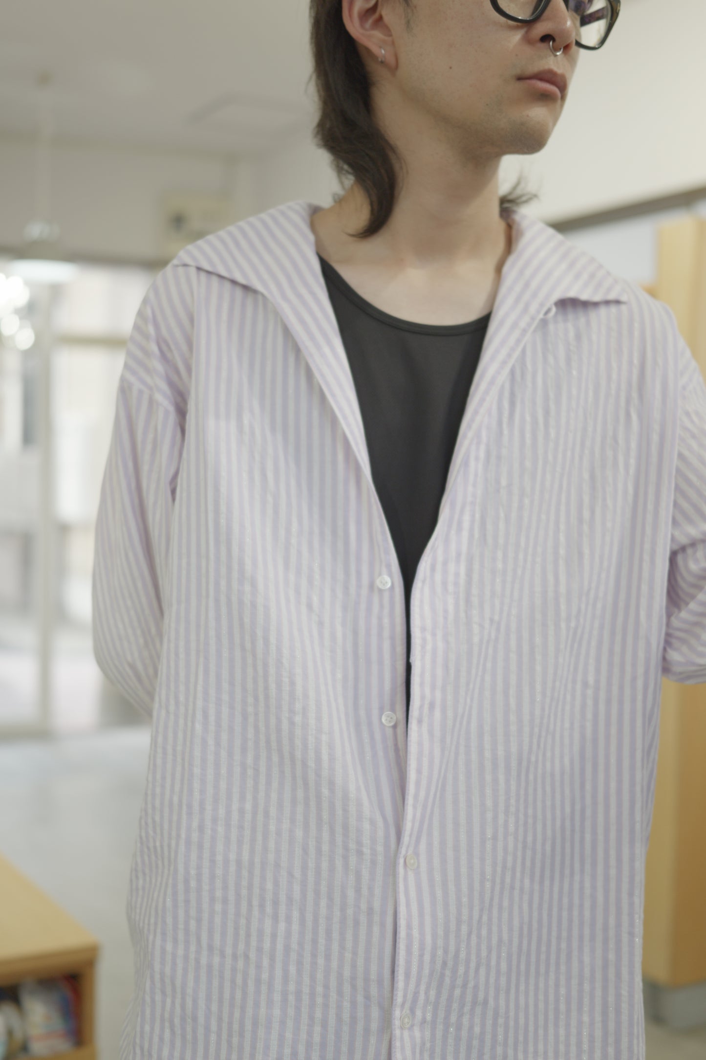 〈ORDER〉Open collar flat shirt お届け10月末