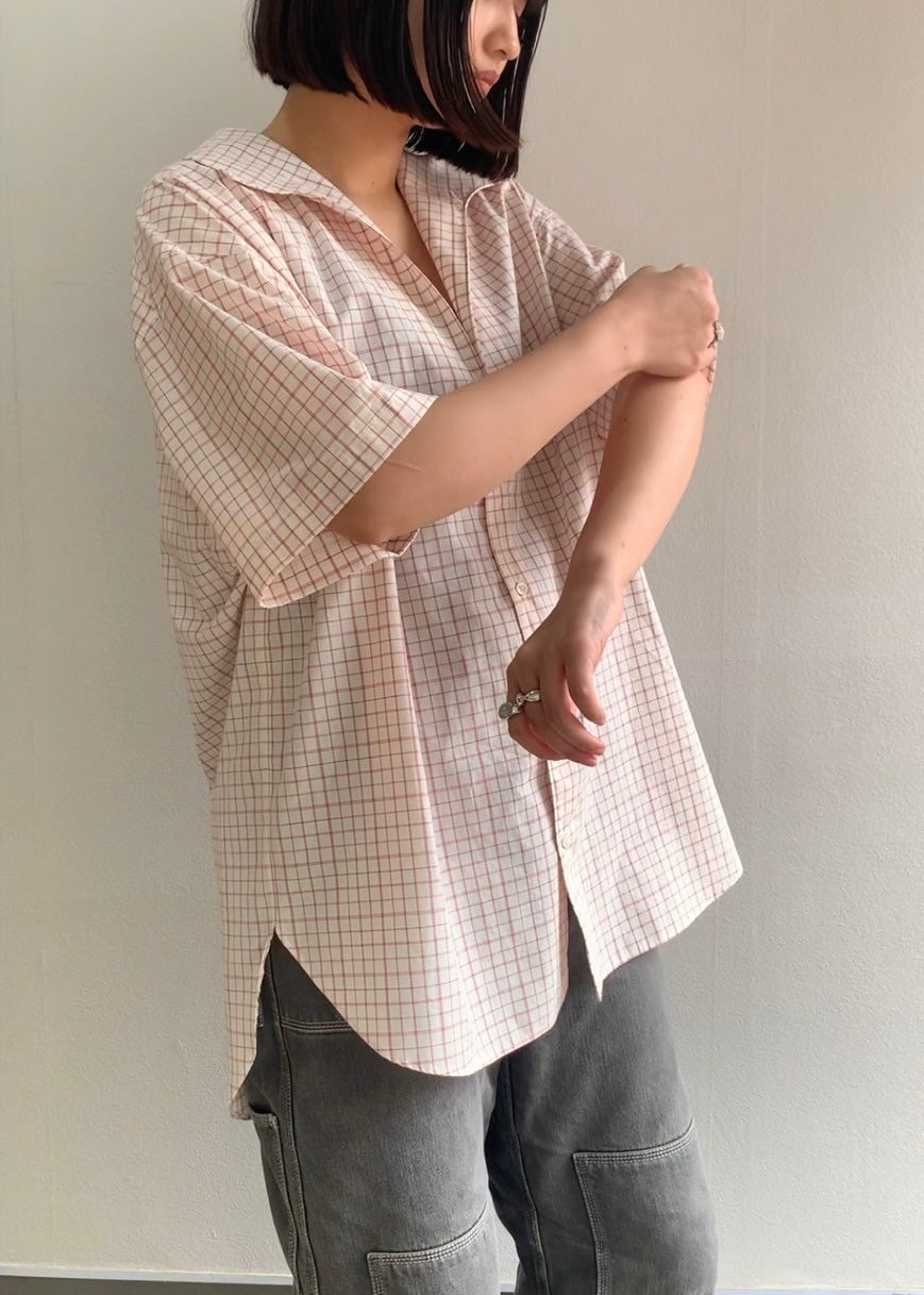 〈入荷〉Open collar flat shirt Half sleeve