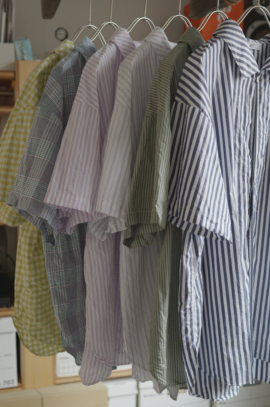 25AW Open collar flat shirt Half sleeve