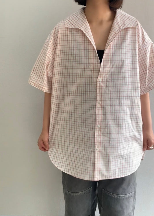 〈入荷〉Open collar flat shirt Half sleeve