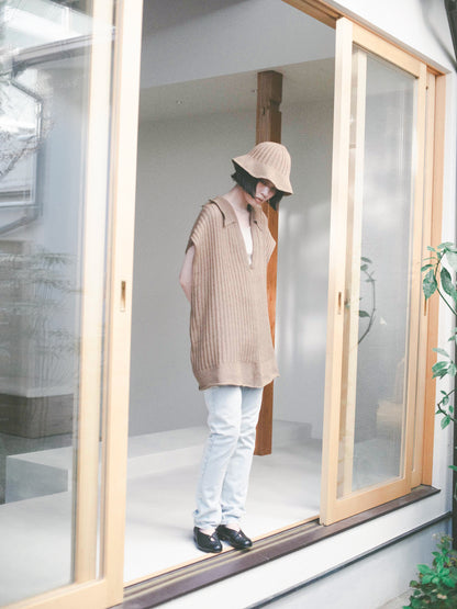 Harinuki knit vest Long Length