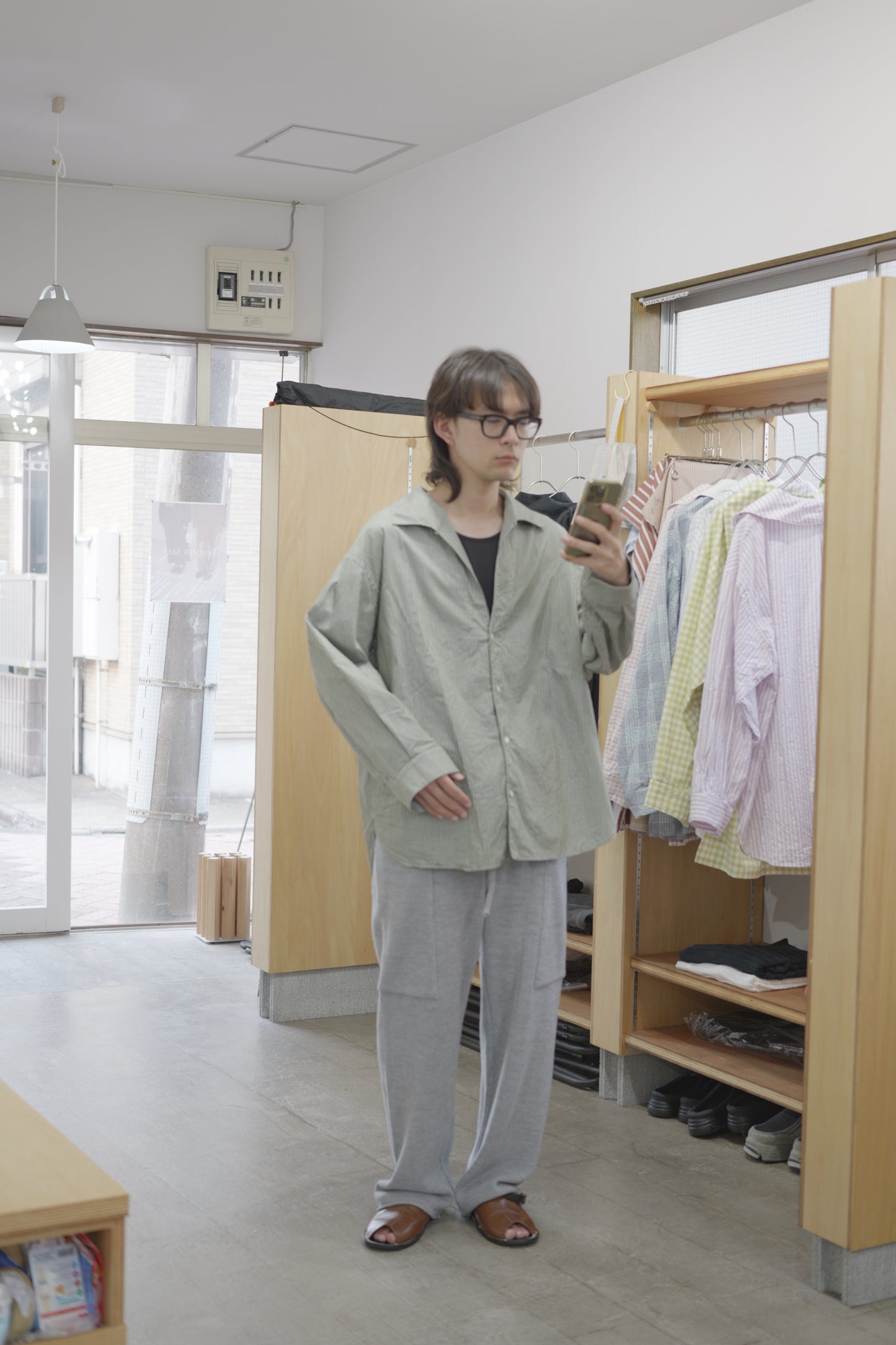 〈ORDER〉Open collar flat shirt お届け10月末