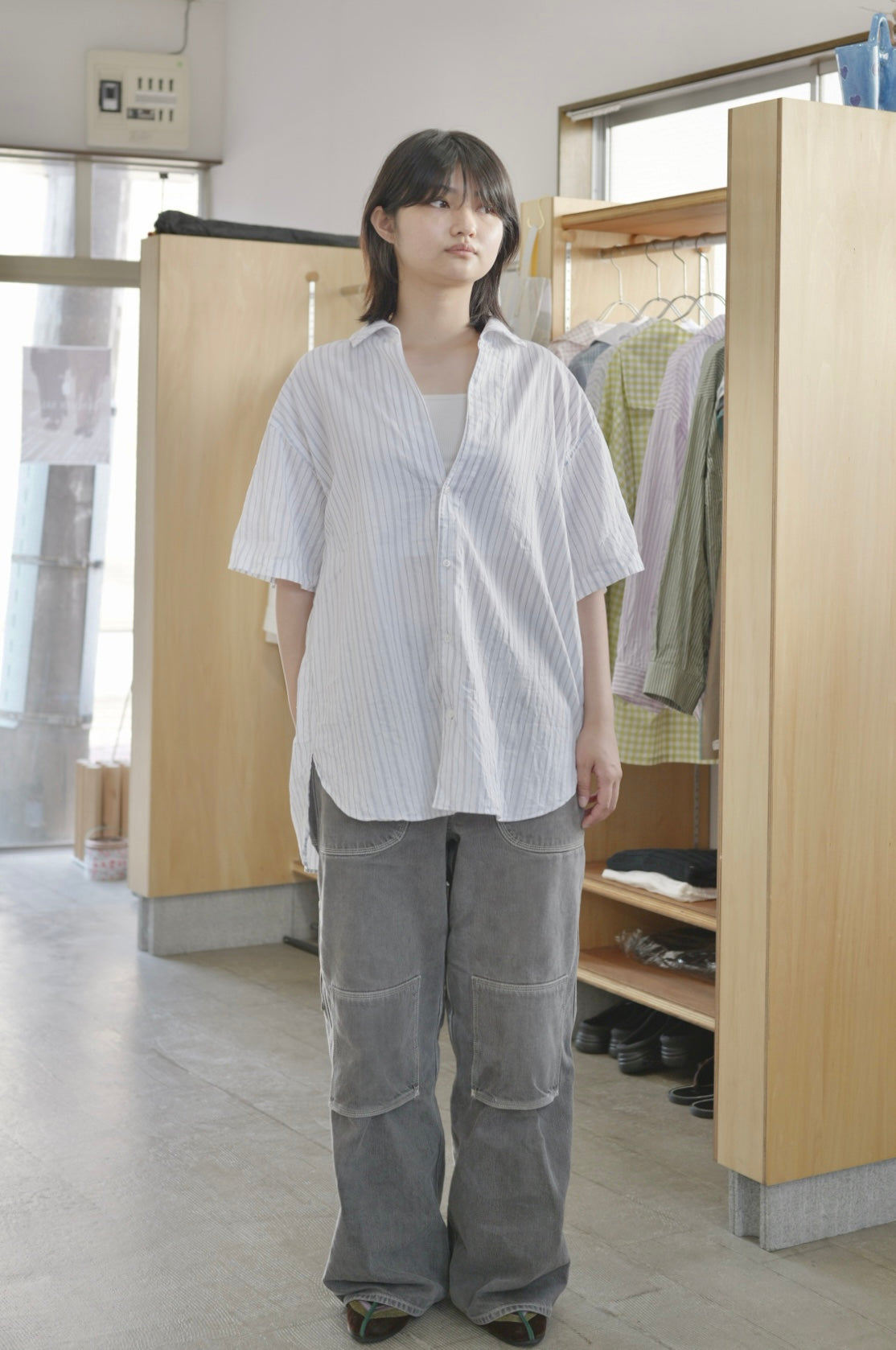 〈入荷〉25AW Open collar flat shirt Half sleeve