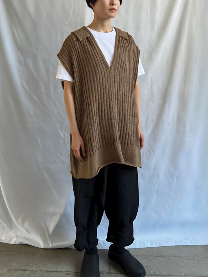 Harinuki knit vest Long Length