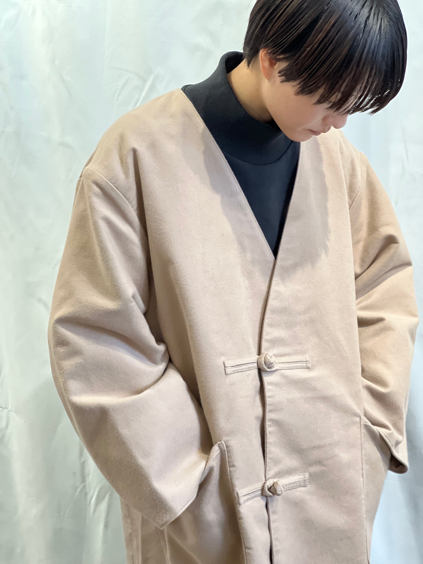 No collar china button jacket