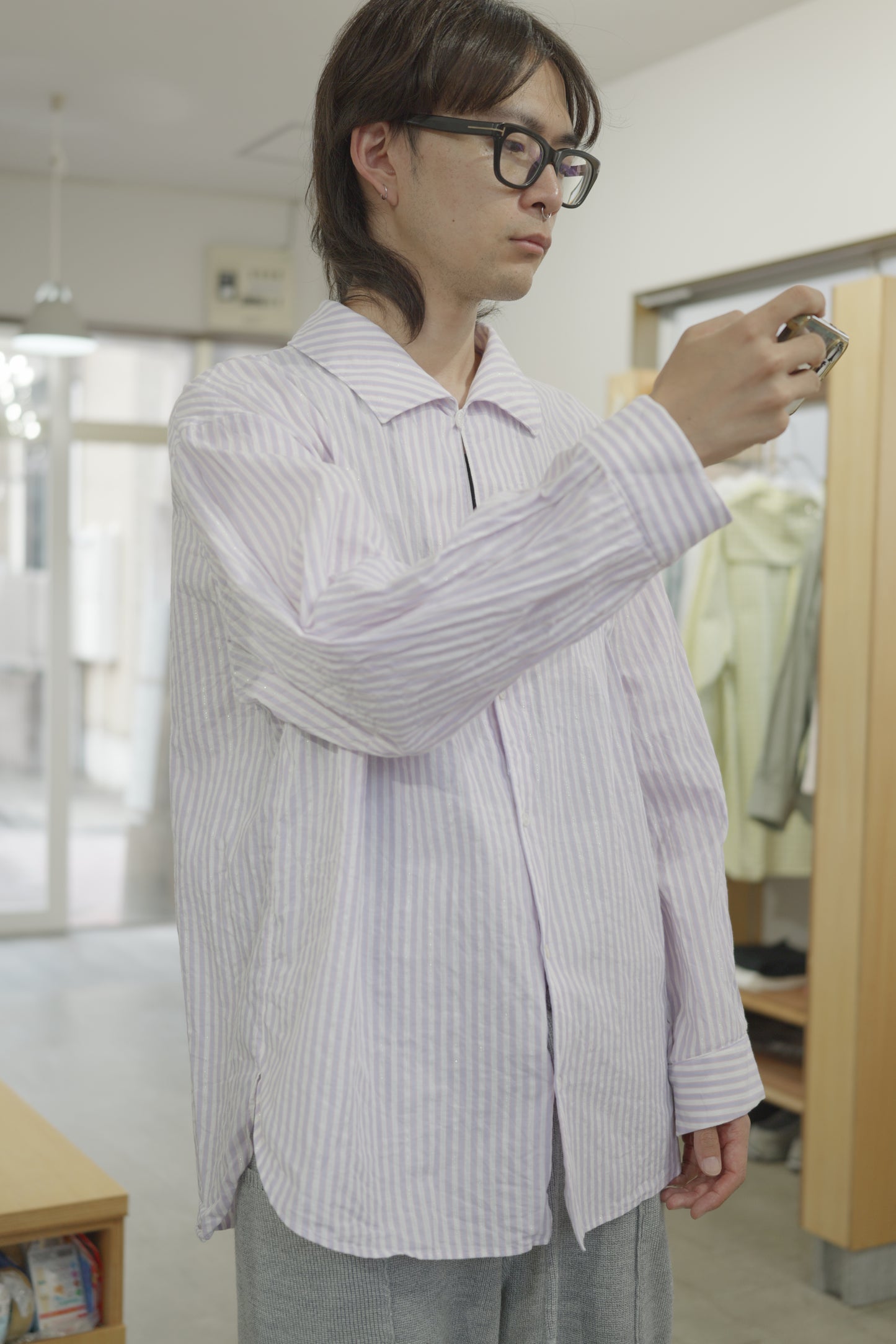 〈ORDER〉Open collar flat shirt お届け10月末