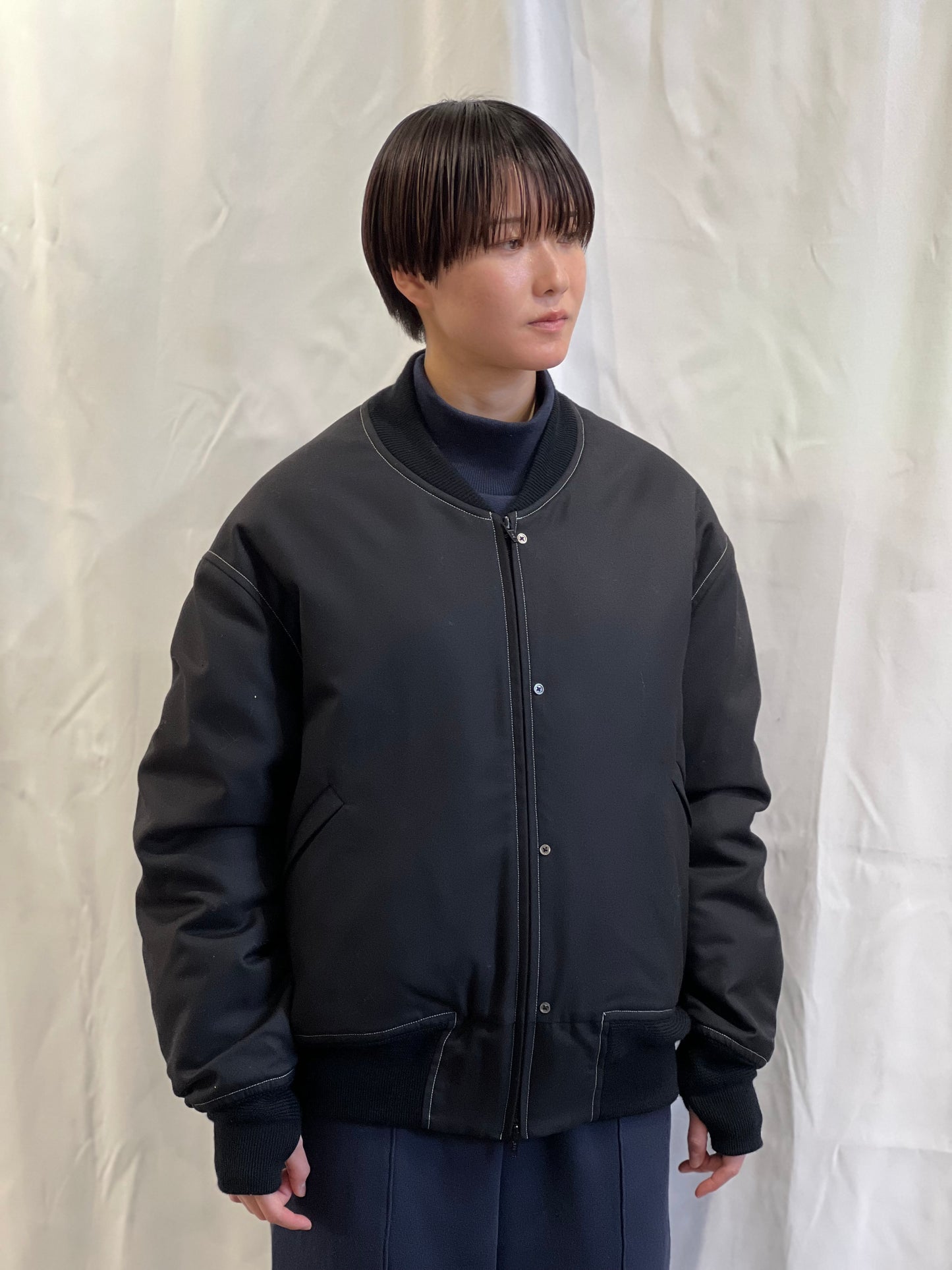 Reversible Rib Blouson Wool sarge