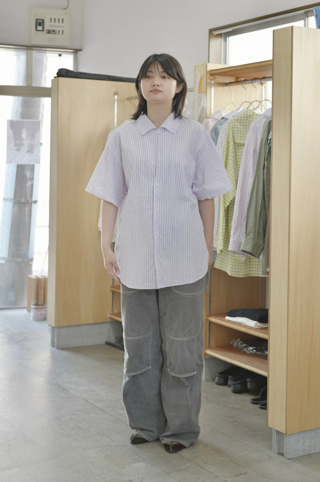 〈入荷〉25AW Open collar flat shirt Half sleeve