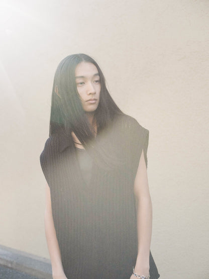Harinuki knit vest Long Length