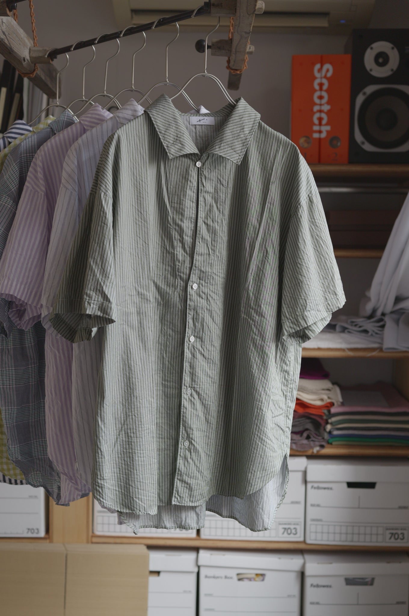 〈入荷〉25AW Open collar flat shirt Half sleeve