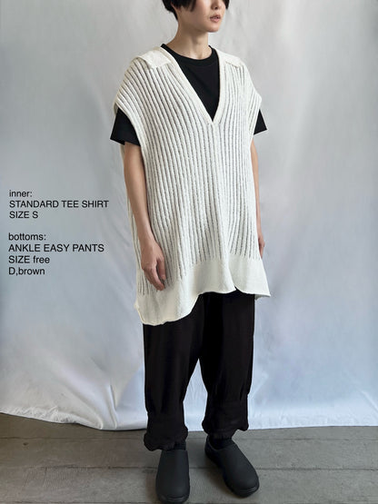 Harinuki knit vest Long Length
