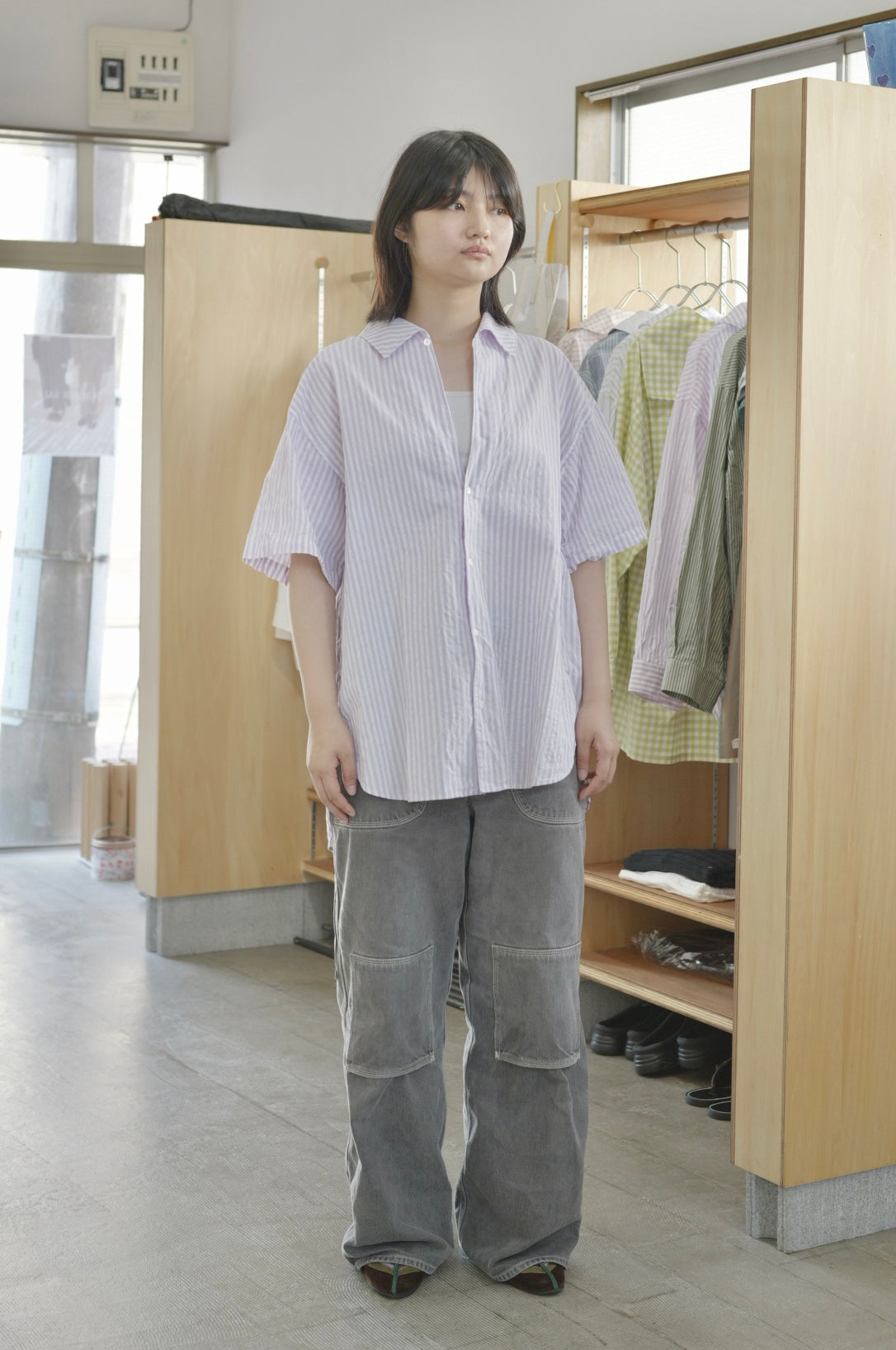〈入荷〉25AW Open collar flat shirt Half sleeve